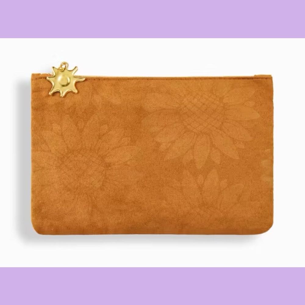 3 for $16 - NEW Ipsy Tan Sunflower Embossed Cosmetic Bag